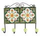 White Floral Ceramic Tile Wall Hook